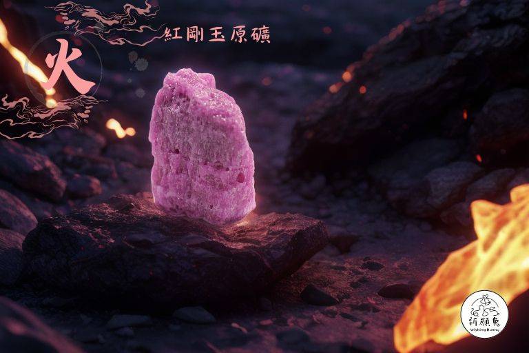 WBC0481，(火屬性水晶) 紅剛玉原礦，購買另贈送展示木盒