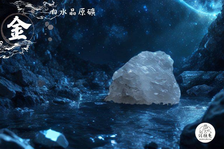 WBC0146，(金屬性水晶) 白水晶原礦，購買另贈送展示木盒