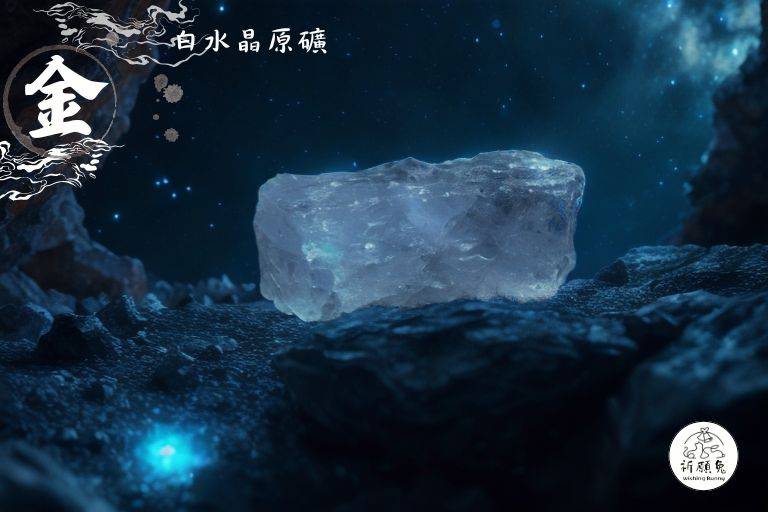 WBC0144，(金屬性水晶) 白水晶原礦，購買另贈送展示木盒