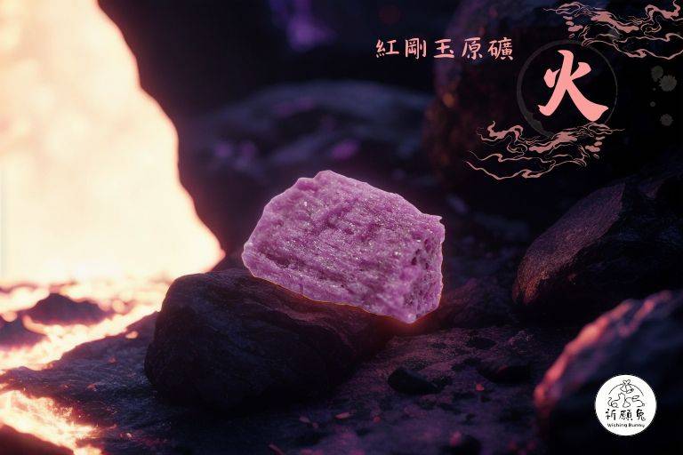 WBC0483，(火屬性水晶) 紅剛玉原礦，購買另贈送展示木盒