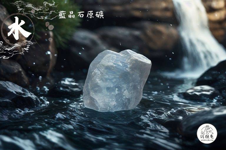 WBC0263，(水屬性水晶) 藍晶石原礦，購買另贈送展示木盒