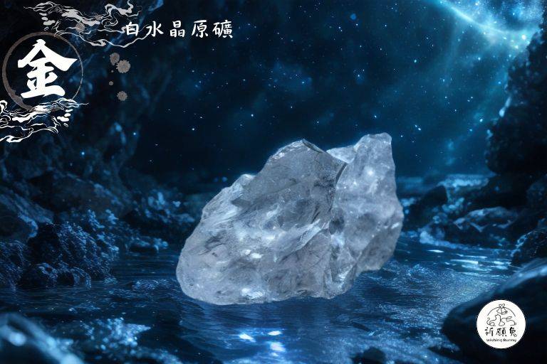 WBC0162，(金屬性水晶) 白水晶原礦，購買另贈送展示木盒