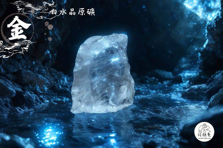 WBC0159，(金屬性水晶) 白水晶原礦，購買另贈送展示木盒