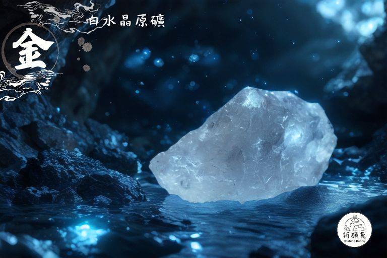 WBC0151，(金屬性水晶) 白水晶原礦，購買另贈送展示木盒