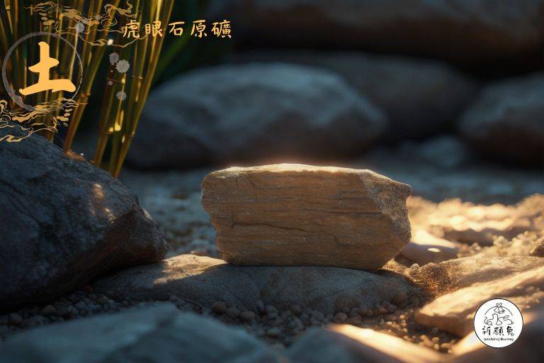 WBC0228，(土屬性水晶) 黃虎眼石原礦，購買另贈送展示木盒