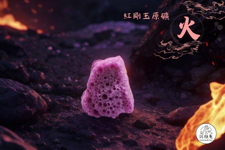 WBC0484，(火屬性水晶) 紅剛玉原礦，購買另贈送展示木盒