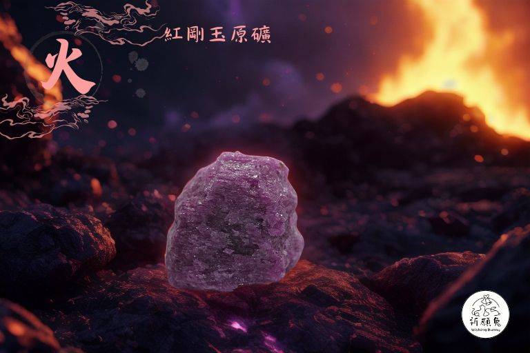 WBC0480，(火屬性水晶) 紅剛玉原礦，購買另贈送展示木盒