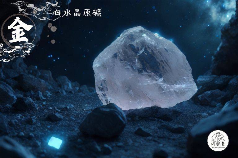 WBC0145，(金屬性水晶) 白水晶原礦，購買另贈送展示木盒