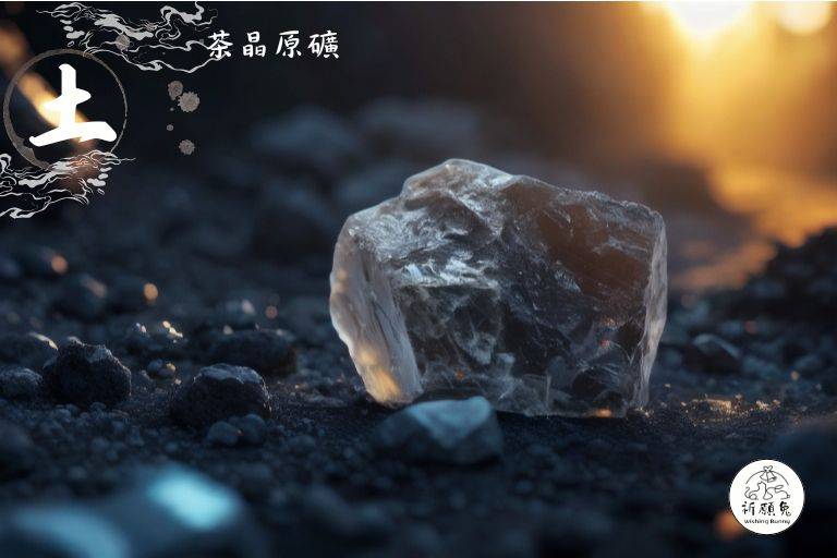 WBC0248，(土屬性水晶) 茶晶原礦，購買另贈送展示木盒