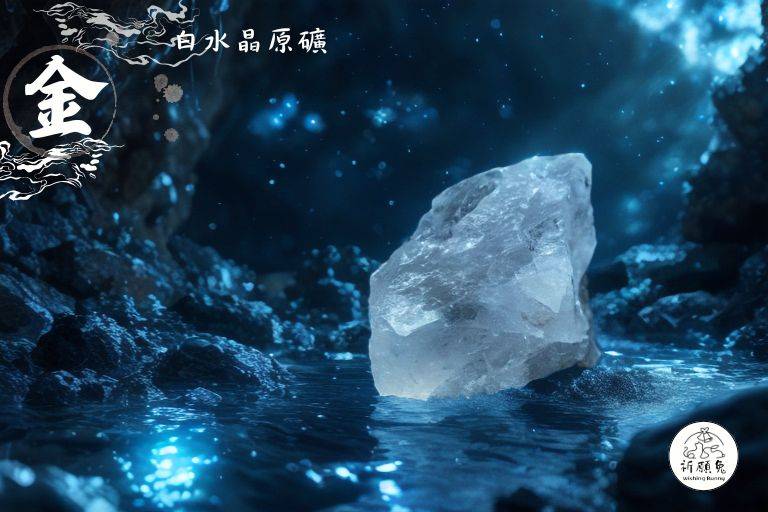 WBC0152，(金屬性水晶) 白水晶原礦，購買另贈送展示木盒