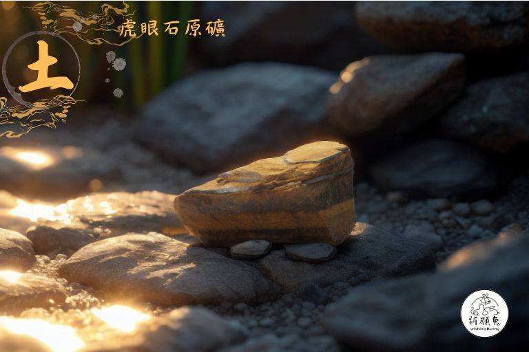 WBC0223，(土屬性水晶) 黃虎眼石原礦，購買另贈送展示木盒