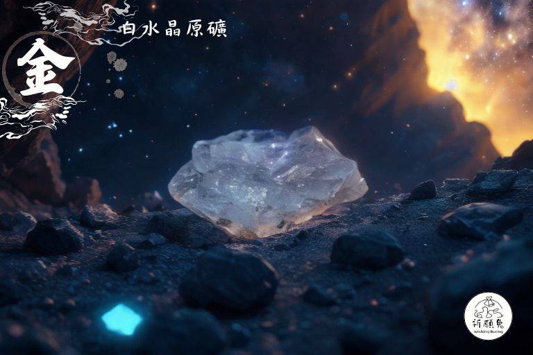 WBC0143，(金屬性水晶) 白水晶原礦，購買另贈送展示木盒