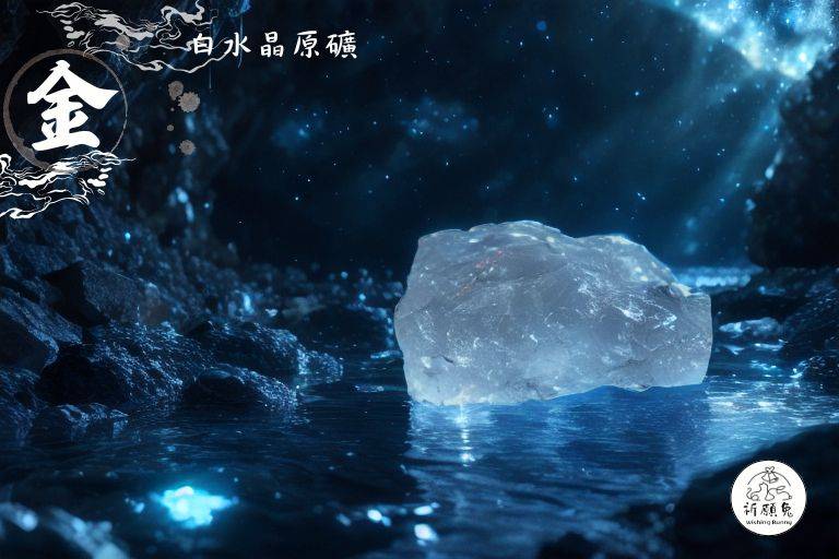 WBC0149，(金屬性水晶) 白水晶原礦，購買另贈送展示木盒