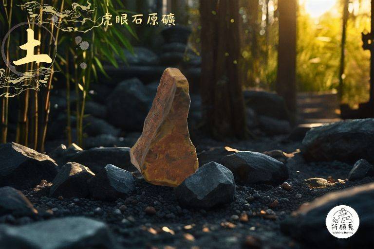 WBC0361，(土屬性水晶) 虎眼石原礦，購買另贈送展示木盒