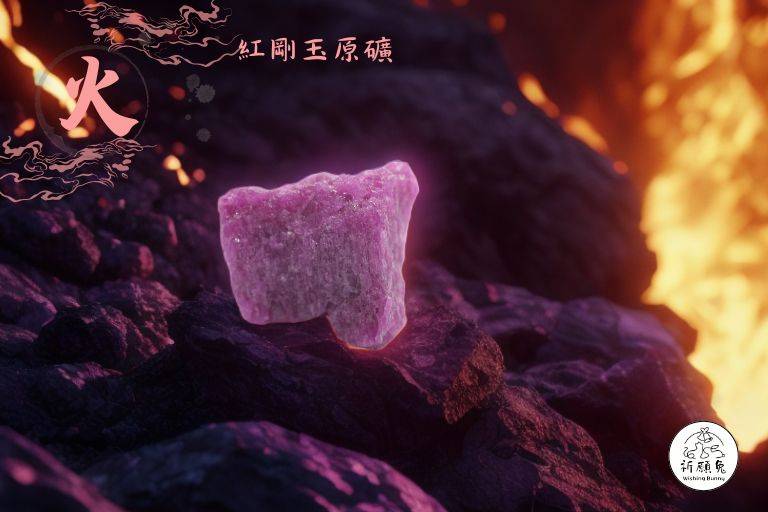 WBC0482，(火屬性水晶) 紅剛玉原礦，購買另贈送展示木盒