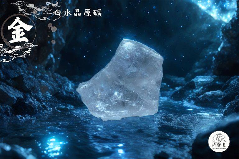 WBC0148，(金屬性水晶) 白水晶原礦，購買另贈送展示木盒