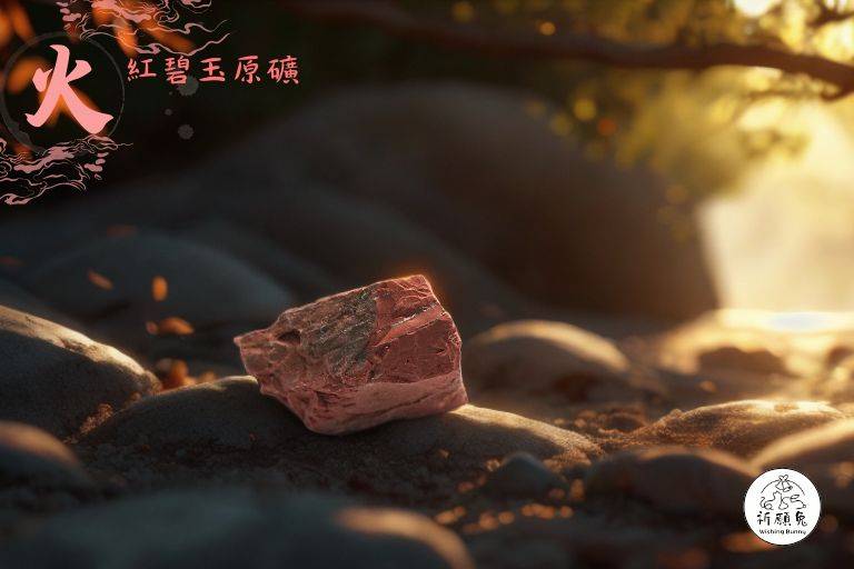 WBC0520，(火屬性水晶) 紅碧玉原礦，購買另贈送展示木盒