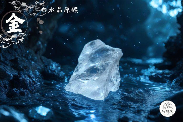 WBC0157，(金屬性水晶) 白水晶原礦，購買另贈送展示木盒