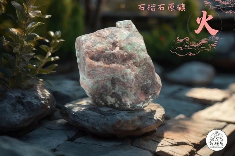 WBC0209，(火屬性水晶) 石榴石原礦，購買另贈送展示木盒