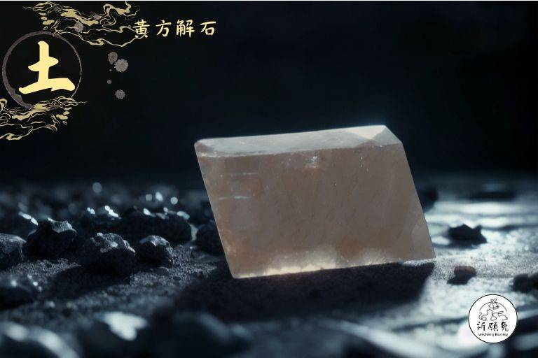 WBC0275，(土屬性水晶) 黃方解石原礦，購買另贈送展示木盒