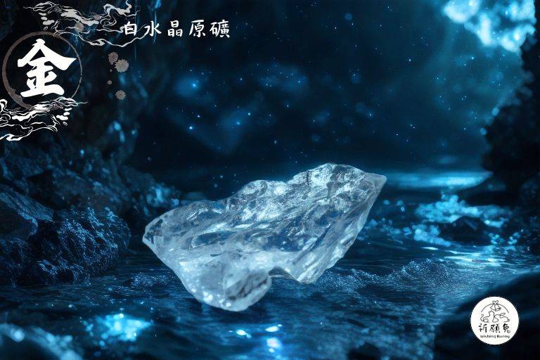 WBC0161，(金屬性水晶) 白水晶原礦，購買另贈送展示木盒